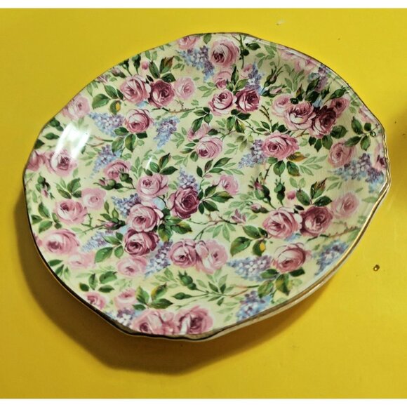 Royal Winton Chintz Style TEA CUP AND SAUCER set "June Roses" 1940's - Picture 7 of 12